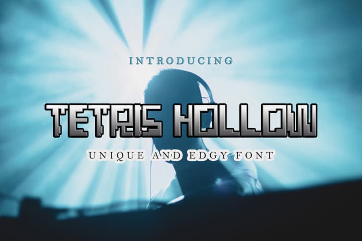 Tetris Hollow font