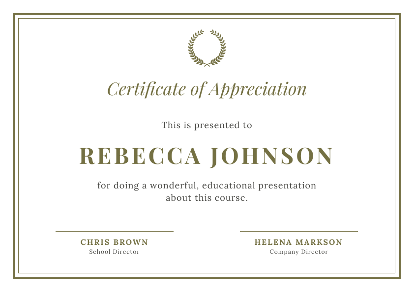 appreciation certificate design template