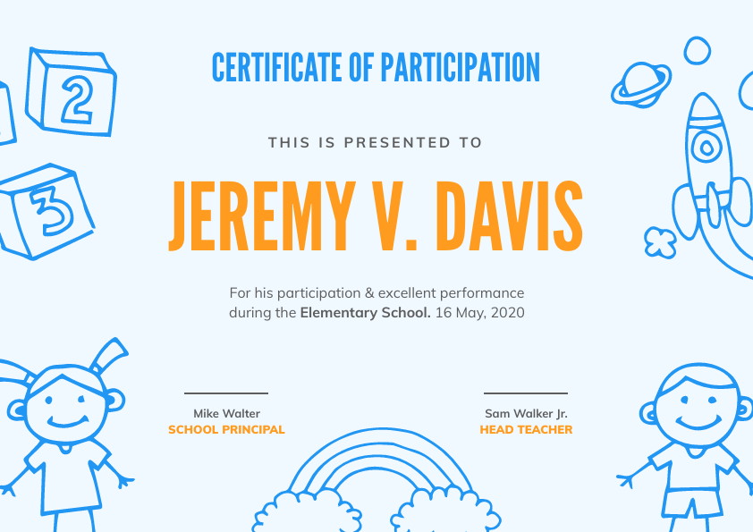 certificate of participation design template