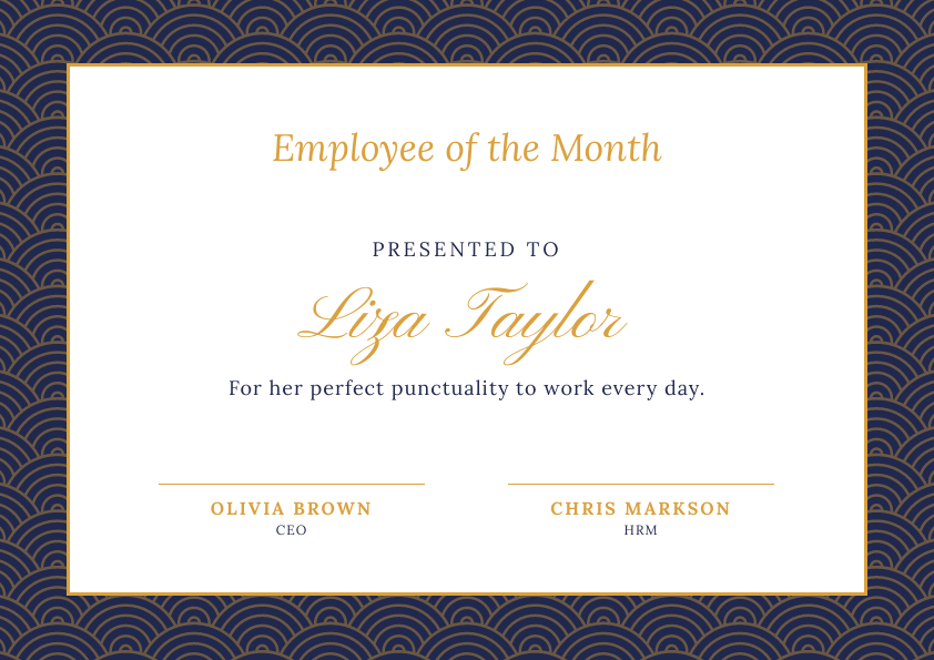 employee of the month certificate design