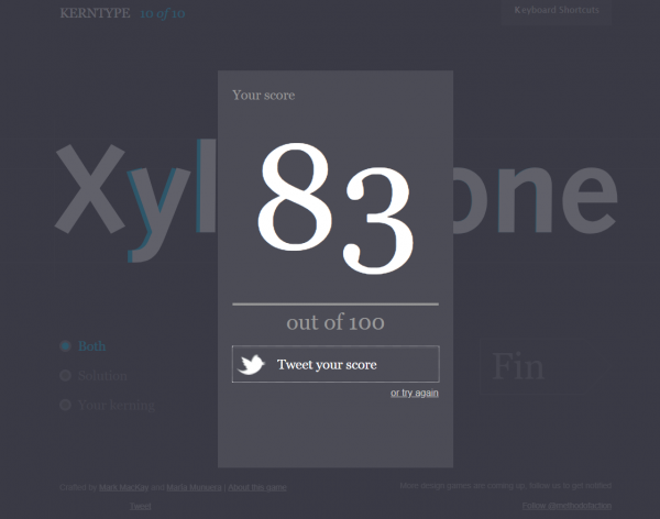 kerntype game score