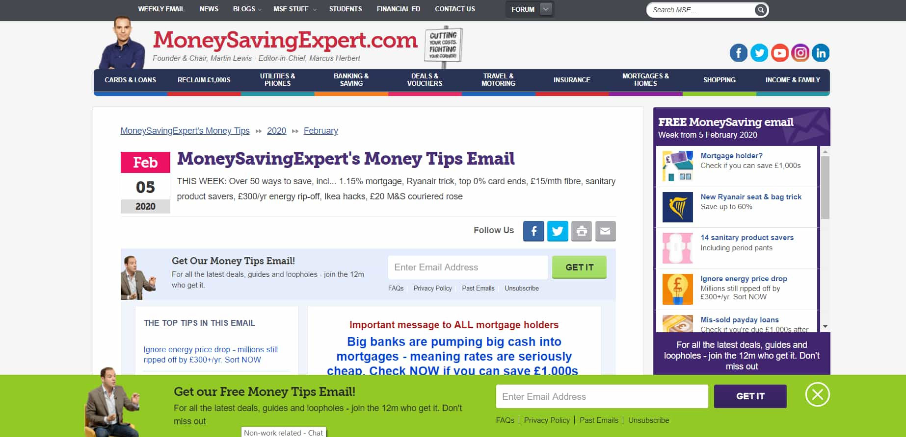 money saving expert website