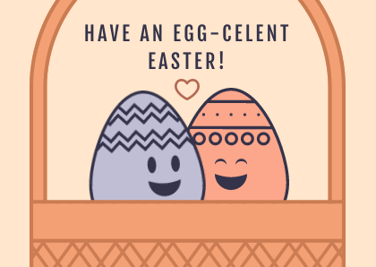 Cute Egg-celent Illustration Easter Card