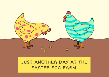Easter Egg Farm Funny Chicken Card