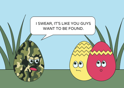 Funny Camouflage Easter Egg Hunt Card