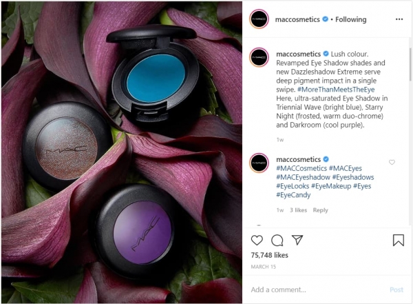 MAC Cosmetics Instagram Post Example