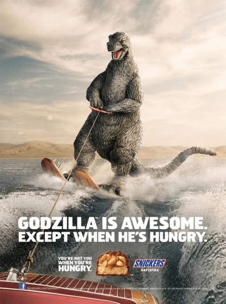 Snickers Godzilla Advertisement Example