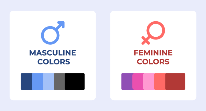 feminine colors masculine colors