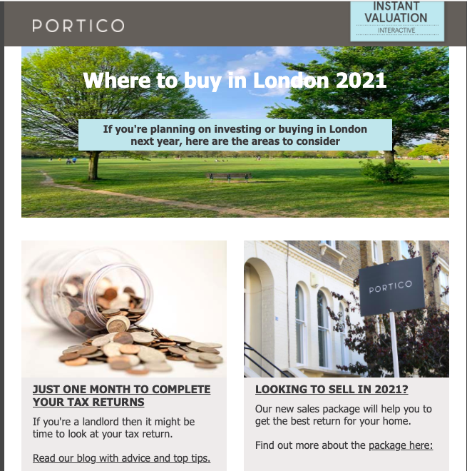 Portico newsletter example