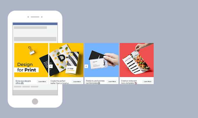 Facebook carousel ad example 