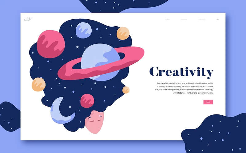 geometric and organic shapes landing page