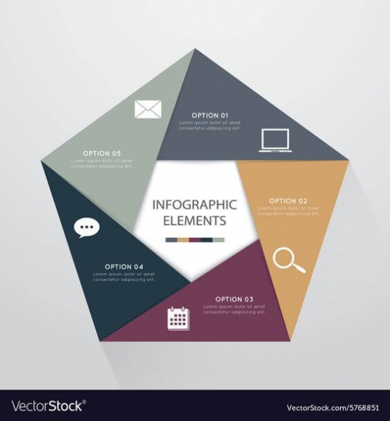 pentagon shape infographic