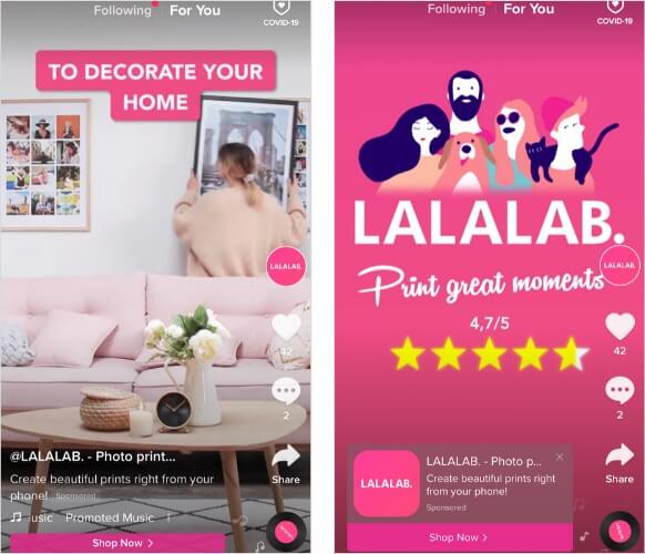 Lalalab TikTok video ad example
