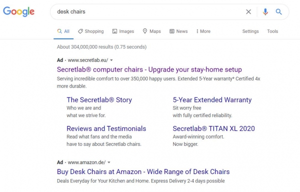 google ads example