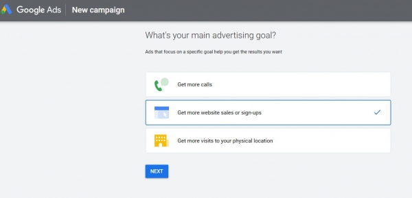 google ads start