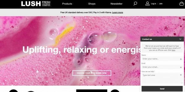 lush live chat ecommerce marketing strategy