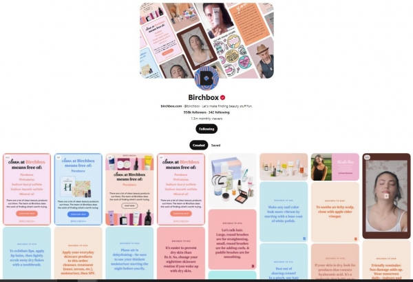 birchbox pinterest feed