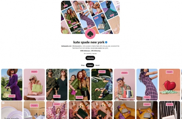 kate spade pinterest feed