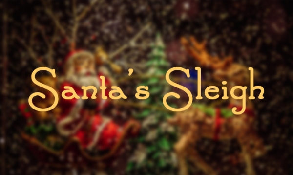 santas sleigh christmas typography