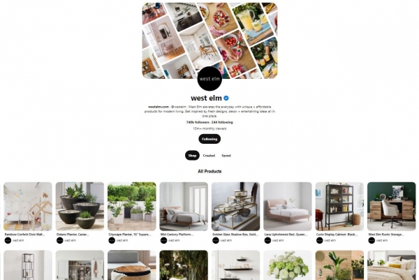 west elm pinterest feed