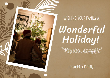 wonderful holiday christmas card