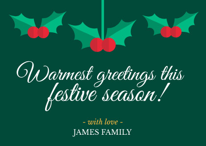 warmest greetings christmas card