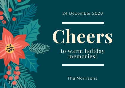 cheers to warm holidays memories christmas card