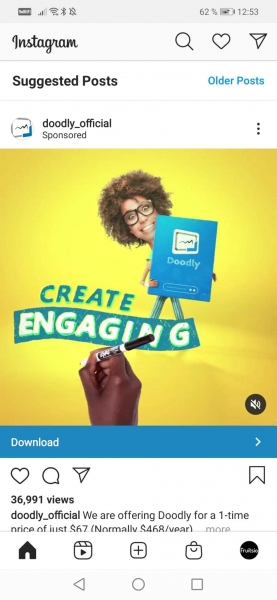 doodly Instagram video ad