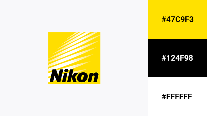 black and yellow logo nikon