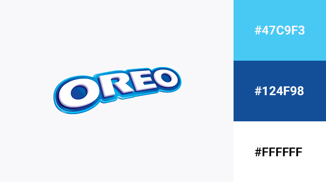 blue and white logo oreo