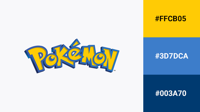 blue and yellow logo pokemon