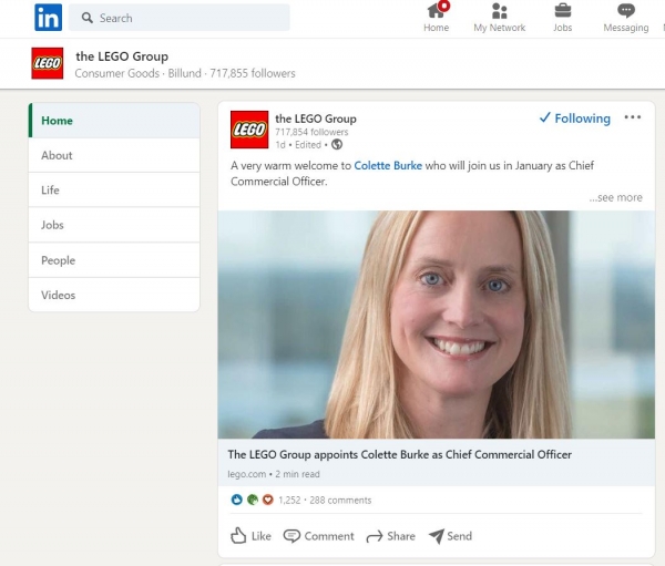 lego on linkedin social media design