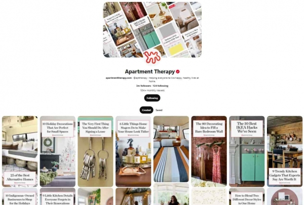 social media design pinterest layout apartment therapy