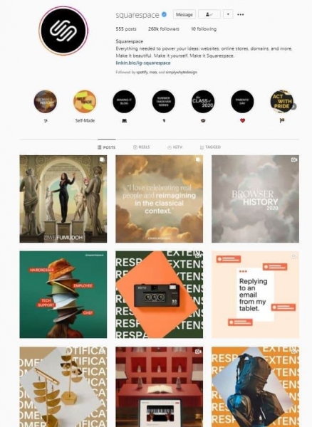 squarespace social media design consistent style