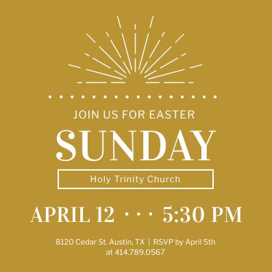 sunday easter church invitation