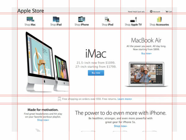 Apple web grid system