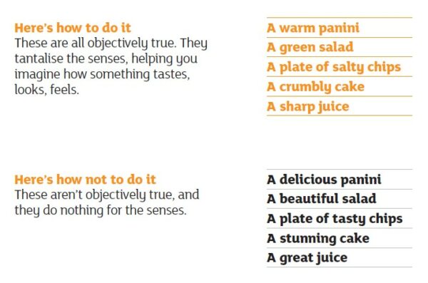 Sainsburys vocabulary guidelines