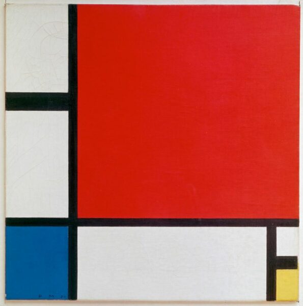 Composition in Red, Blue, and Yellow golden rectangle