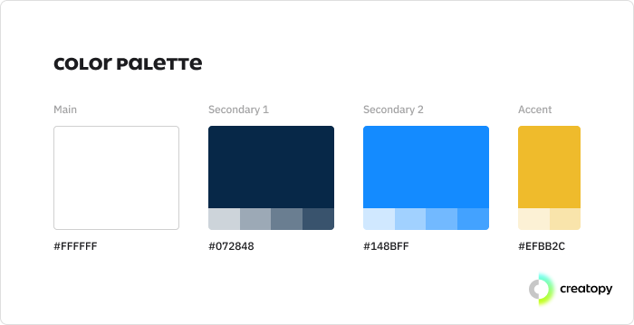 Brand kit color palette.