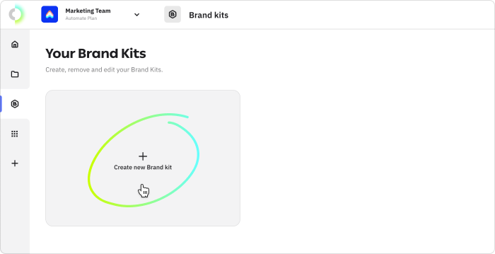 The second step to creating a brand kit in Creatopy.