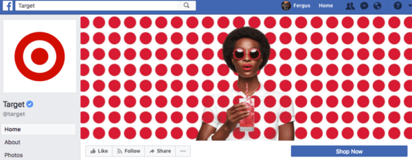 Target Facebook cover photo with dots