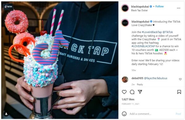 blacktap and tiktok vday milkshake