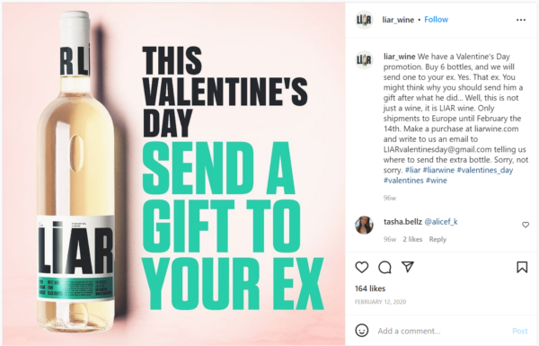 liar wine valentines day ad