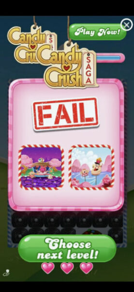 Candy Crush interstitial ad