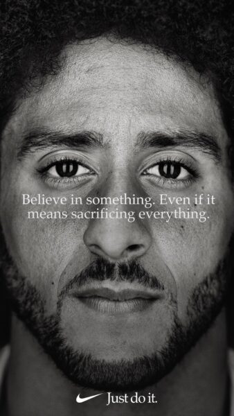 Nike ad featuring Colin Kaepernick.