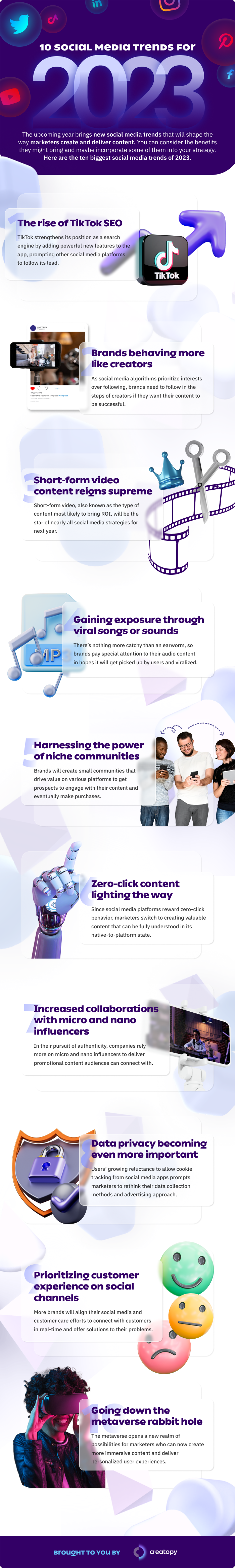 10 Social Media Trends for 2023 infographic