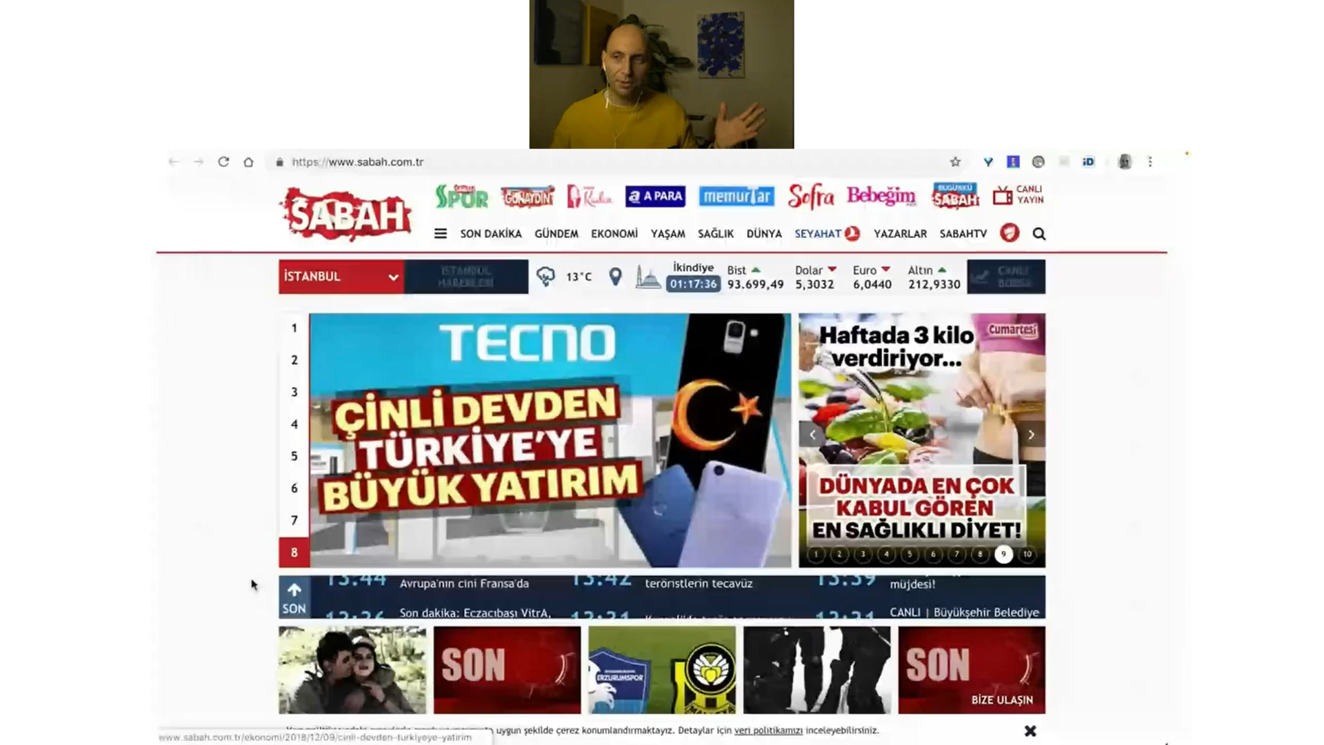 Sabah Turkish website