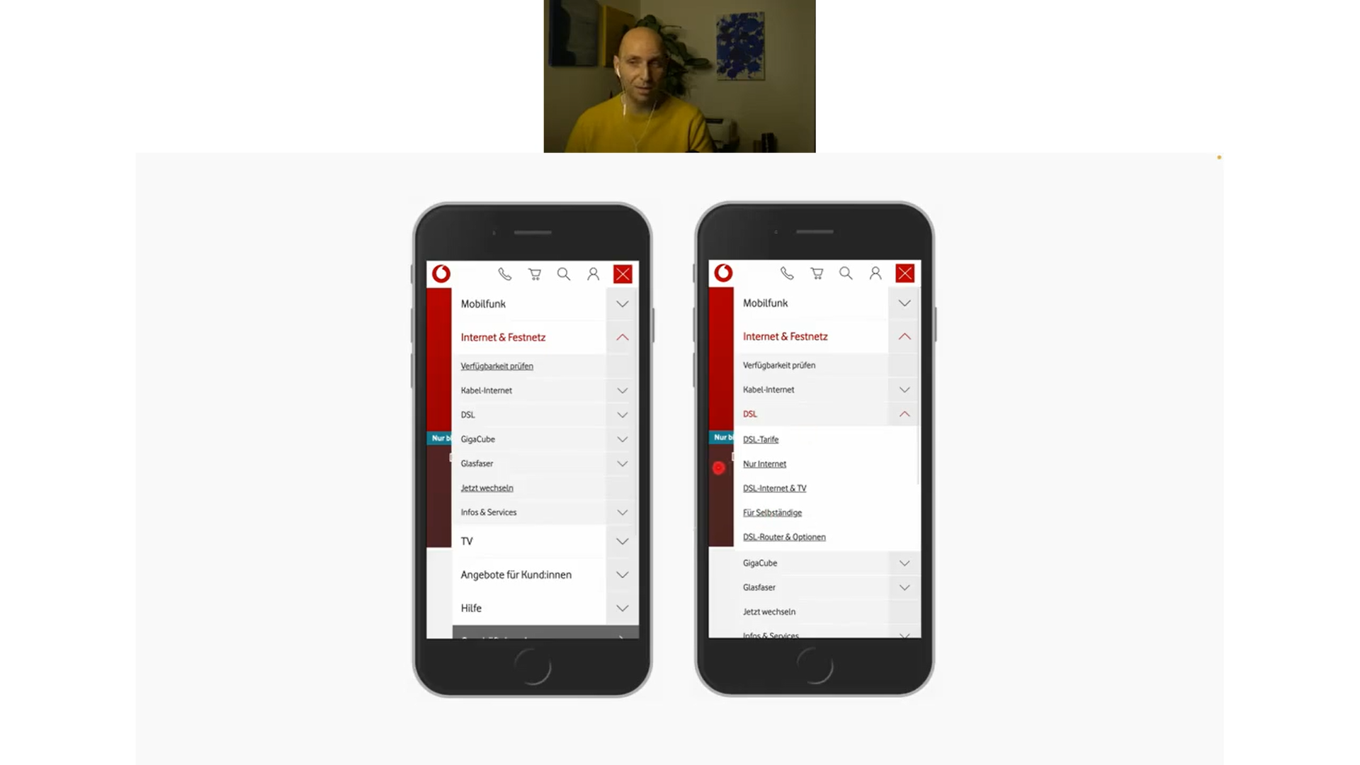 vodafone website menu accordions