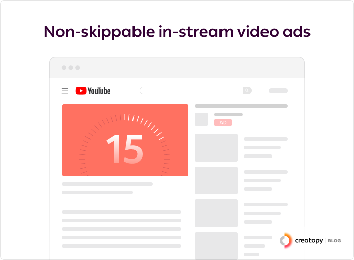 YouTube ads- non-skippable video ads