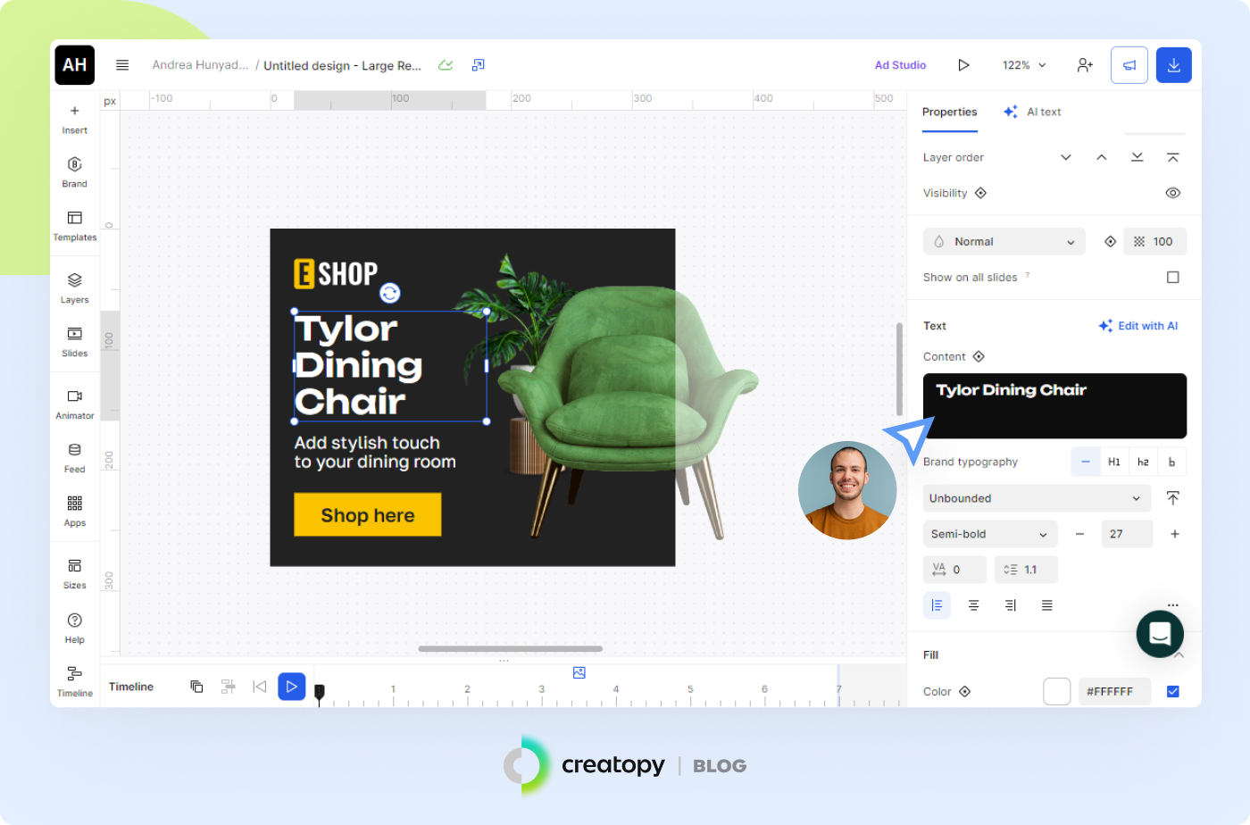 Add text in Creatopy